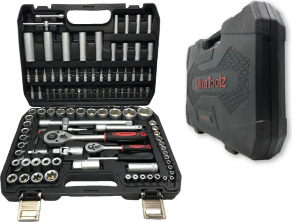 108 tlg Werkzeugkoffer Knarrenkasten Werkzeugkasten Ratschenkasten