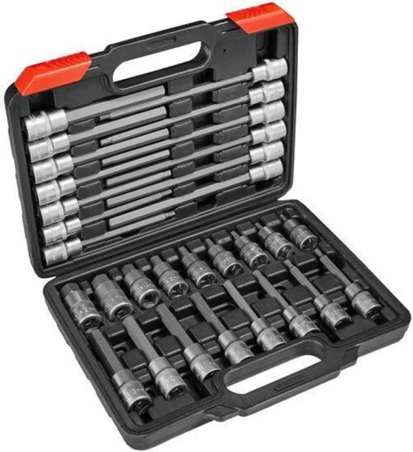 30 tlg. Innen Sechkant 1/2" Steckschlüsselsatz Set Bit Extra Lang