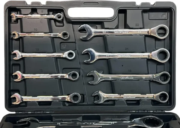 13 tlg Ringratschen Set Maulschlüssel Ringschlüssel ohne Gelenk