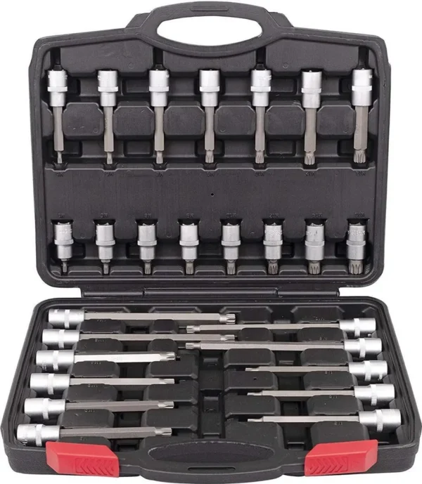 26 tlg. Innen Vielzahn 1/2" Steckschlüsselsatz Set Bit Extra Lang